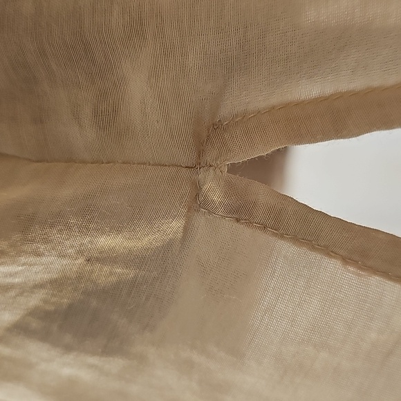 Chico Embroidered, Sequined Beige Tunic with Tie Neck, Size 8-10 - Picture 12 of 13